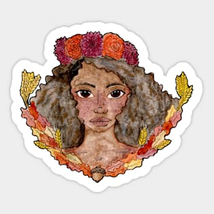 Seasonal flower girls- Autumn Sticker